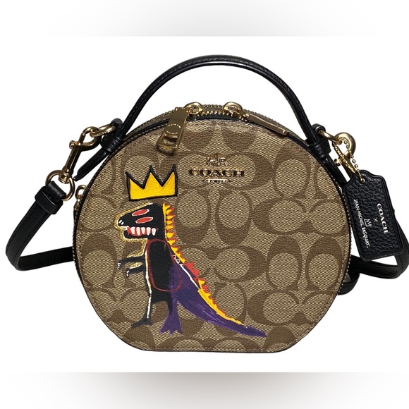 🤩 SOLD 🤩 Coach X Jean Michel Basquiat Canteen Crossbody Dinosaur GUC bag - Picture 15 of 16